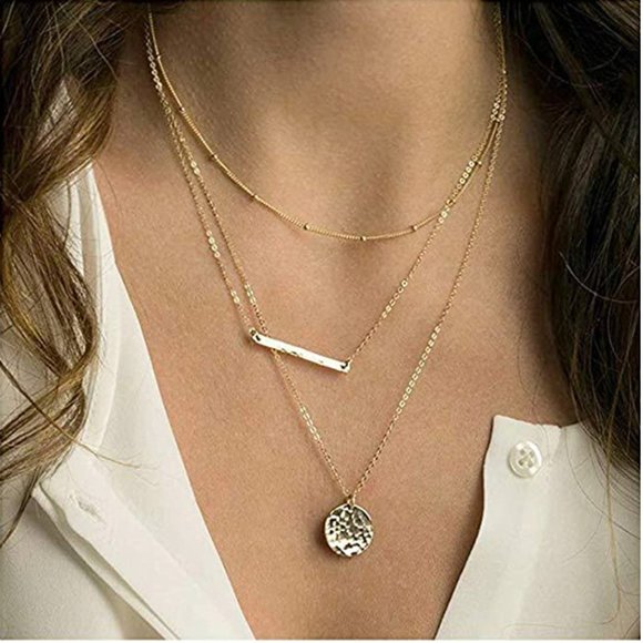 Urban Outfitters Jewelry - BOHO Layered 14K Gold Pendant Necklace